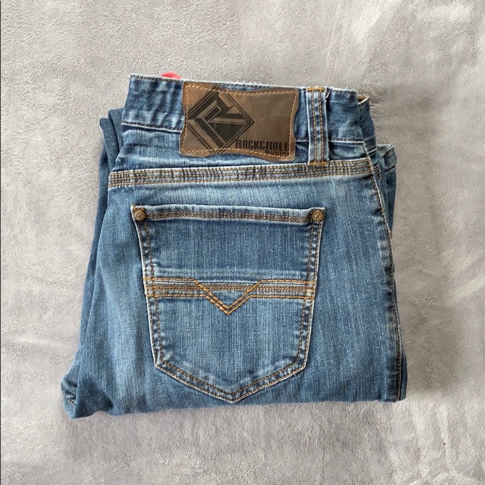 2 pair Stained! men’s Rock and Roll denim jeans
